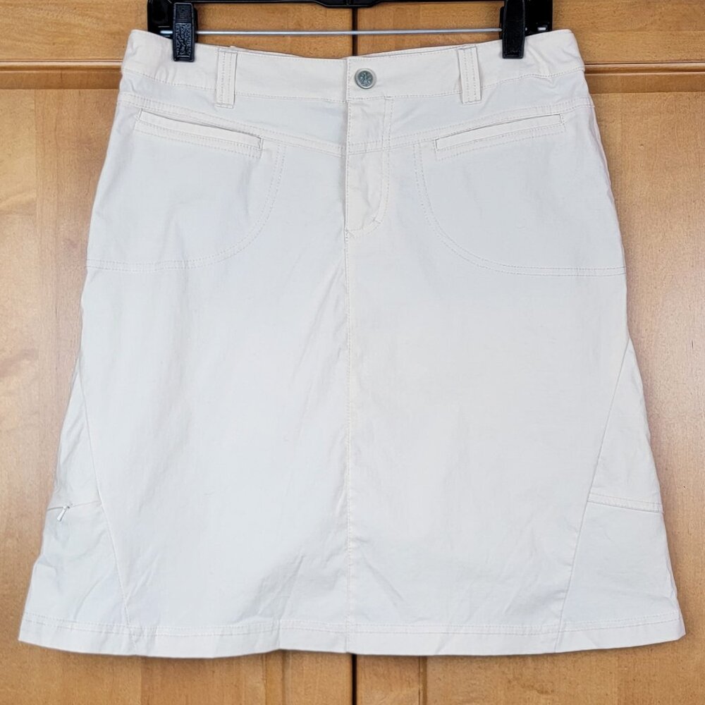 Athleta Beige Nylon Spandex Athletic Skirt with Pockets - 8